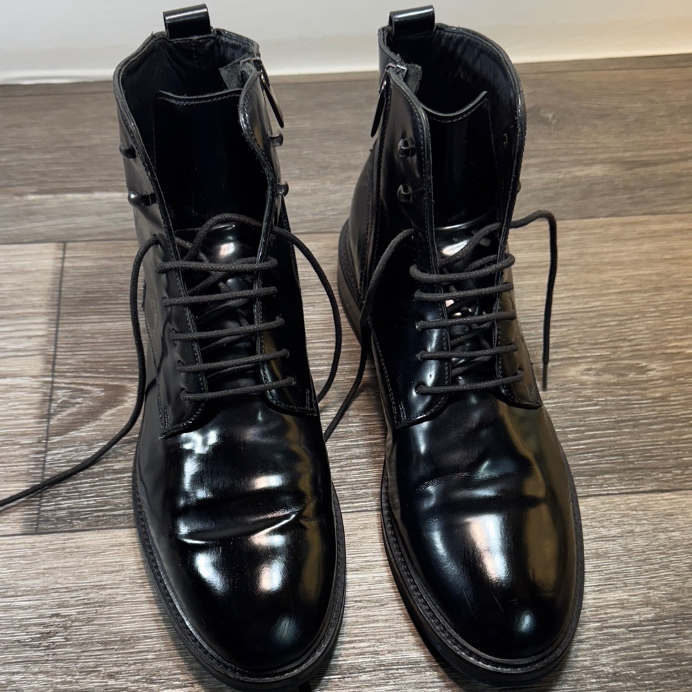 Giotto Firenze Men's Black Leather Boots size 41 (s270) - Picture 2 of 9